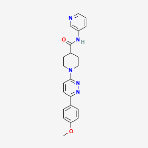 molecular formula C22H23N5O2 B2869428 1-(6-(4-甲氧基苯基)吡哒嗪-3-基)-N-(吡啶-3-基)哌啶-4-甲酰胺 CAS No. 1105231-28-4