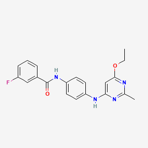N-(4-((6-ethoxy-2-methylpyrimidin-4-yl)amino)phenyl)-3-fluorobenzamide