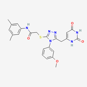 molecular formula C24H24N6O4S B2869442 N-(3,5-二甲基苯基)-2-((5-((2,6-二氧代-1,2,3,6-四氢嘧啶-4-基)甲基)-4-(3-甲氧基苯基)-4H-1,2,4-三唑-3-基)硫代)乙酰胺 CAS No. 852048-93-2