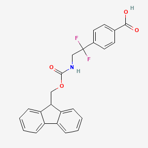 molecular formula C24H19F2NO4 B2869444 4-[2-(9H-Fluoren-9-ylmethoxycarbonylamino)-1,1-difluoroethyl]benzoic acid CAS No. 2503207-49-4