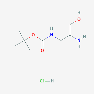 molecular formula C8H19ClN2O3 B2869445 tert-Butyl (2-amino-3-hydroxypropyl)carbamate hydrochloride CAS No. 2378503-61-6
