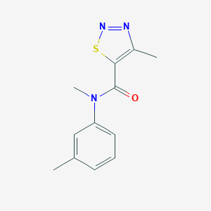 molecular formula C12H13N3OS B286945 N,4-dimethyl-N-(3-methylphenyl)-1,2,3-thiadiazole-5-carboxamide 