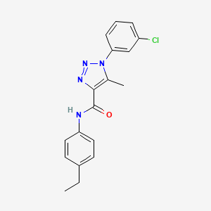 molecular formula C18H17ClN4O B2869450 1-(3-chlorophenyl)-N-(4-ethylphenyl)-5-methyl-1H-1,2,3-triazole-4-carboxamide CAS No. 866846-66-4