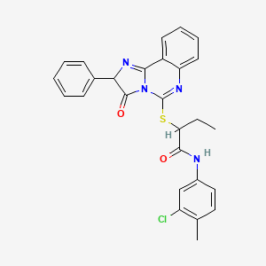molecular formula C27H23ClN4O2S B2869453 N-(3-chloro-4-methylphenyl)-2-((3-oxo-2-phenyl-2,3-dihydroimidazo[1,2-c]quinazolin-5-yl)thio)butanamide CAS No. 1053077-59-0