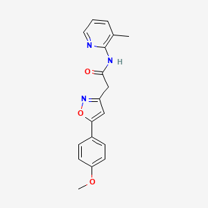 molecular formula C18H17N3O3 B2869458 2-(5-(4-methoxyphenyl)isoxazol-3-yl)-N-(3-methylpyridin-2-yl)acetamide CAS No. 953255-41-9