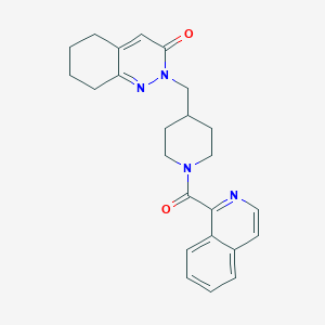 molecular formula C24H26N4O2 B2869460 2-{[1-(Isoquinoline-1-carbonyl)piperidin-4-yl]methyl}-2,3,5,6,7,8-hexahydrocinnolin-3-one CAS No. 2176069-99-9