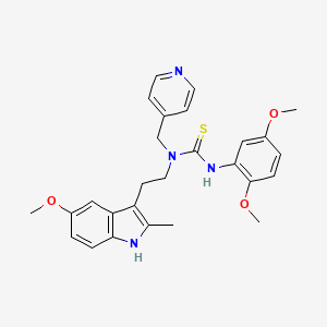 molecular formula C27H30N4O3S B2869462 3-(2,5-dimethoxyphenyl)-1-(2-(5-methoxy-2-methyl-1H-indol-3-yl)ethyl)-1-(pyridin-4-ylmethyl)thiourea CAS No. 850934-73-5
