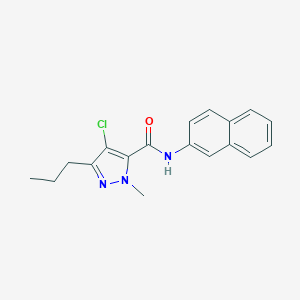 molecular formula C18H18ClN3O B286947 4-chloro-1-methyl-N-(2-naphthyl)-3-propyl-1H-pyrazole-5-carboxamide 
