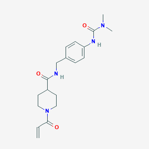 molecular formula C19H26N4O3 B2869471 N-[[4-(Dimethylcarbamoylamino)phenyl]methyl]-1-prop-2-enoylpiperidine-4-carboxamide CAS No. 2361833-53-4