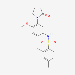 molecular formula C19H22N2O4S B2869479 N-(4-methoxy-3-(2-oxopyrrolidin-1-yl)phenyl)-2,4-dimethylbenzenesulfonamide CAS No. 941918-22-5