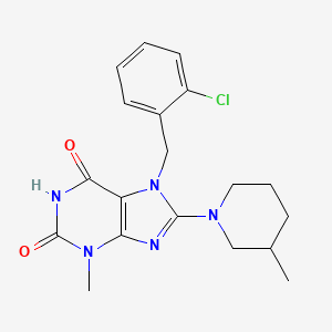 molecular formula C19H22ClN5O2 B2869484 7-(2-氯苄基)-3-甲基-8-(3-甲基哌啶-1-基)-1H-嘌呤-2,6(3H,7H)-二酮 CAS No. 714245-69-9