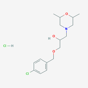 molecular formula C16H25Cl2NO3 B2869487 1-((4-Chlorobenzyl)oxy)-3-(2,6-dimethylmorpholino)propan-2-ol hydrochloride CAS No. 473265-63-3