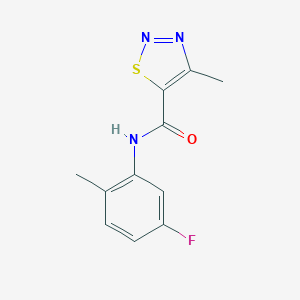 molecular formula C11H10FN3OS B286950 N-(5-fluoro-2-methylphenyl)-4-methyl-1,2,3-thiadiazole-5-carboxamide 