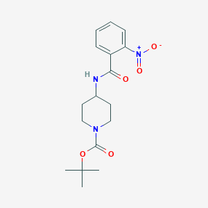 molecular formula C17H23N3O5 B2869509 叔丁基 4-(2-硝基苯甲酰氨基)哌啶-1-羧酸酯 CAS No. 1043962-60-2