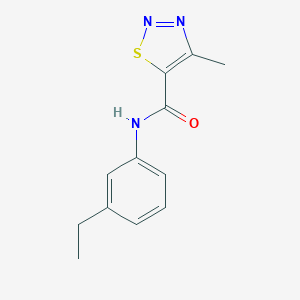 molecular formula C12H13N3OS B286951 N-(3-ethylphenyl)-4-methyl-1,2,3-thiadiazole-5-carboxamide 