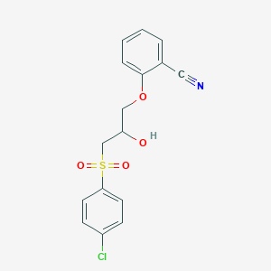 molecular formula C16H14ClNO4S B2869511 2-{3-[(4-Chlorophenyl)sulfonyl]-2-hydroxypropoxy}benzenecarbonitrile CAS No. 478079-76-4