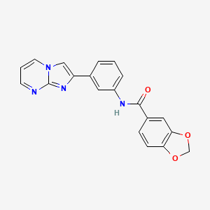 N-(3-imidazo[1,2-a]pyrimidin-2-ylphenyl)-1,3-benzodioxole-5-carboxamide