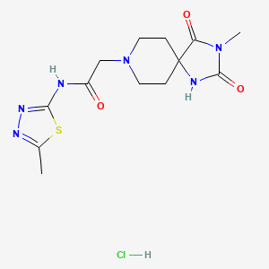 N-(5-methyl-1,3,4-thiadiazol-2-yl)-2-(3-methyl-2,4-dioxo-1,3,8-triazaspiro[4.5]decan-8-yl)acetamide hydrochloride