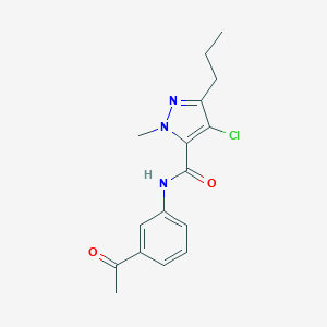molecular formula C16H18ClN3O2 B286953 N-(3-acetylphenyl)-4-chloro-1-methyl-3-propyl-1H-pyrazole-5-carboxamide 