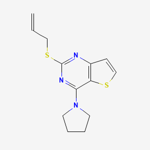 molecular formula C13H15N3S2 B2869531 2-(Allylsulfanyl)-4-(1-pyrrolidinyl)thieno[3,2-d]pyrimidine CAS No. 339019-35-1