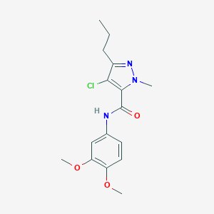 molecular formula C16H20ClN3O3 B286954 4-chloro-N-(3,4-dimethoxyphenyl)-1-methyl-3-propyl-1H-pyrazole-5-carboxamide 