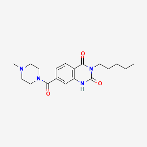 molecular formula C19H26N4O3 B2869543 7-(4-methylpiperazine-1-carbonyl)-3-pentylquinazoline-2,4(1H,3H)-dione CAS No. 892268-44-9