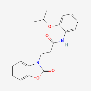 molecular formula C19H20N2O4 B2869544 3-(2-oxo-1,3-benzoxazol-3-yl)-N-(2-propan-2-yloxyphenyl)propanamide CAS No. 851989-53-2