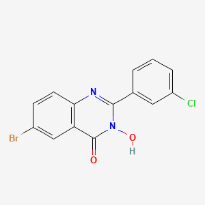 molecular formula C14H8BrClN2O2 B2869545 6-bromo-2-(3-chlorophenyl)-3-hydroxy-4(3H)-quinazolinone CAS No. 338774-67-7