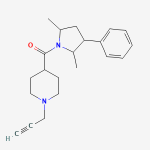 molecular formula C21H28N2O B2869552 (2,5-二甲基-3-苯基吡咯烷-1-基)-(1-丙-2-炔基哌啶-4-基)甲酮 CAS No. 1436209-01-6