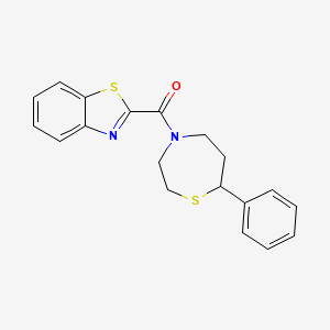 molecular formula C19H18N2OS2 B2869559 Benzo[d]thiazol-2-yl(7-phenyl-1,4-thiazepan-4-yl)methanone CAS No. 1797204-90-0