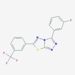 molecular formula C16H8F4N4S B286956 3-(3-Fluorophenyl)-6-[3-(trifluoromethyl)phenyl][1,2,4]triazolo[3,4-b][1,3,4]thiadiazole 