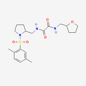 molecular formula C20H29N3O5S B2869561 N1-((1-((2,5-dimethylphenyl)sulfonyl)pyrrolidin-2-yl)methyl)-N2-((tetrahydrofuran-2-yl)methyl)oxalamide CAS No. 896287-98-2