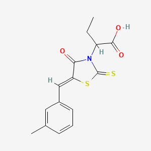 2-[(5Z)-5-[(3-methylphenyl)methylidene]-4-oxo-2-sulfanylidene-1,3-thiazolidin-3-yl]butanoic acid