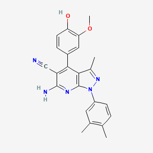 6-amino-1-(3,4-dimethylphenyl)-4-(4-hydroxy-3-methoxyphenyl)-3-methyl-1H-pyrazolo[3,4-b]pyridine-5-carbonitrile