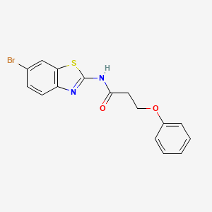 molecular formula C16H13BrN2O2S B2869575 N-(6-bromo-1,3-benzothiazol-2-yl)-3-phenoxypropanamide CAS No. 476295-63-3