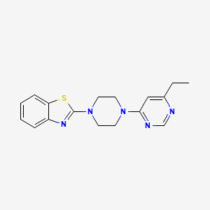 molecular formula C17H19N5S B2869576 2-[4-(6-Ethylpyrimidin-4-yl)piperazin-1-yl]-1,3-benzothiazole CAS No. 2415621-68-8