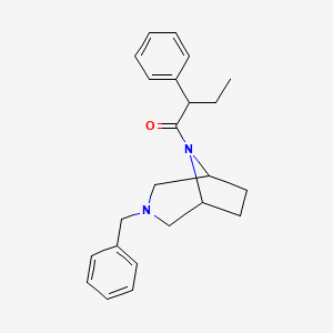 molecular formula C23H28N2O B2869580 1-((1R,5S)-3-benzyl-3,8-diazabicyclo[3.2.1]octan-8-yl)-2-phenylbutan-1-one CAS No. 1421465-99-7