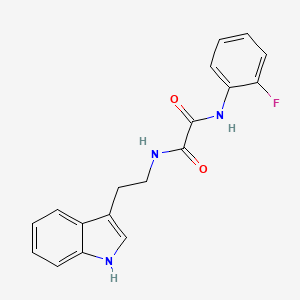 molecular formula C18H16FN3O2 B2869584 N'-(2-氟苯基)-N-[2-(1H-吲哚-3-基)乙基]草酰胺 CAS No. 443325-83-5