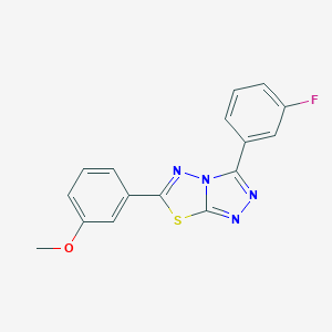 molecular formula C16H11FN4OS B286959 3-(3-Fluorophenyl)-6-(3-methoxyphenyl)[1,2,4]triazolo[3,4-b][1,3,4]thiadiazole 