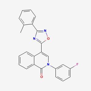 molecular formula C24H16FN3O2 B2869592 2-(3-fluorophenyl)-4-[3-(2-methylphenyl)-1,2,4-oxadiazol-5-yl]isoquinolin-1(2H)-one CAS No. 1326930-25-9