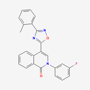 molecular formula C24H16FN3O2 B2869592 2-(3-氟苯基)-4-[3-(2-甲基苯基)-1,2,4-恶二唑-5-基]异喹啉-1(2H)-酮 CAS No. 1326930-25-9