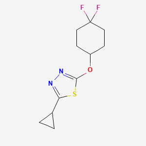 molecular formula C11H14F2N2OS B2869594 2-环丙基-5-[(4,4-二氟环己基)氧基]-1,3,4-噻二唑 CAS No. 2199764-17-3
