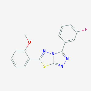 molecular formula C16H11FN4OS B286960 3-(3-Fluorophenyl)-6-(2-methoxyphenyl)[1,2,4]triazolo[3,4-b][1,3,4]thiadiazole 