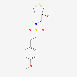 molecular formula C15H23NO4S2 B2869601 2-(4-methoxyphenyl)-N-((3-methoxytetrahydrothiophen-3-yl)methyl)ethanesulfonamide CAS No. 1448074-69-8
