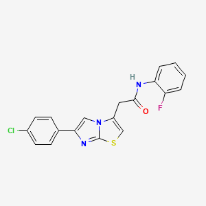 2-(6-(4-chlorophenyl)imidazo[2,1-b]thiazol-3-yl)-N-(2-fluorophenyl)acetamide