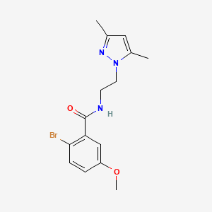 2-bromo-N-(2-(3,5-dimethyl-1H-pyrazol-1-yl)ethyl)-5-methoxybenzamide