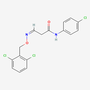 molecular formula C16H13Cl3N2O2 B2869611 N-(4-chlorophenyl)-3-{[(2,6-dichlorobenzyl)oxy]imino}propanamide CAS No. 477851-67-5