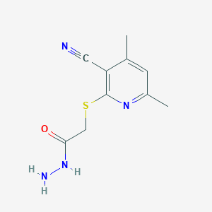 molecular formula C10H12N4OS B2869616 2-(3-氰基-4,6-二甲基吡啶-2-基)硫代乙酰肼 CAS No. 625375-18-0