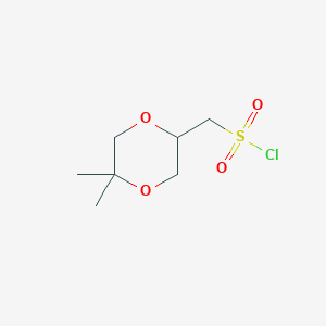molecular formula C7H13ClO4S B2869617 (5,5-Dimethyl-1,4-dioxan-2-yl)methanesulfonyl chloride CAS No. 2375262-24-9