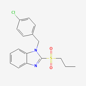 molecular formula C17H17ClN2O2S B2869621 1-(4-chlorobenzyl)-2-(propylsulfonyl)-1H-benzo[d]imidazole CAS No. 886905-59-5
